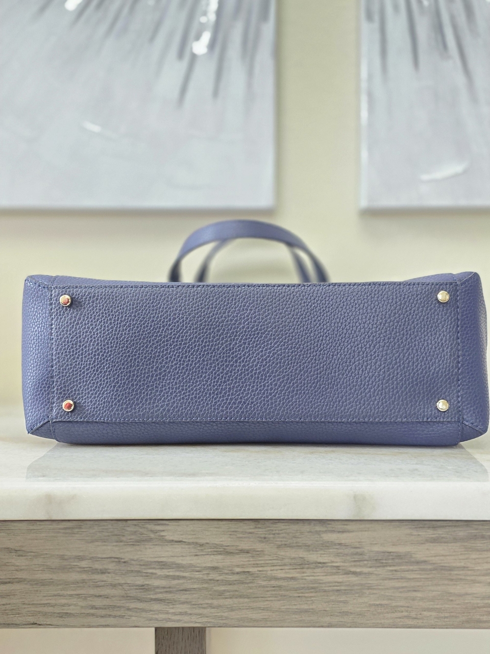 Kate Spade Francisca Bridge Place Large Bow Tote Navy Blue Leather - Picture 5 of 9